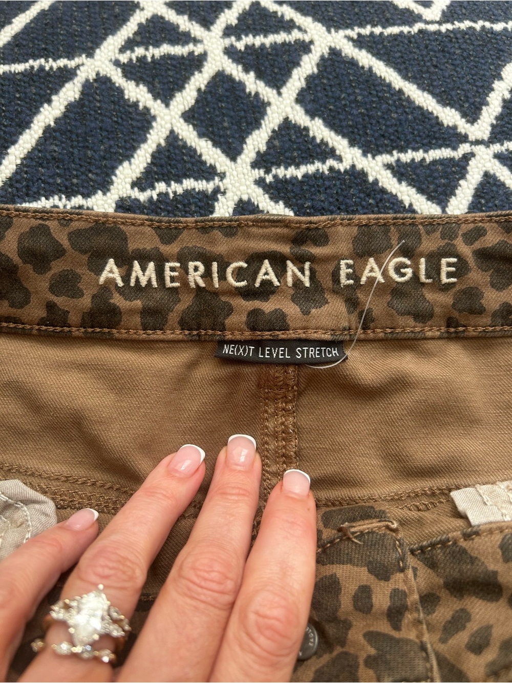 American Eagle Brown Leopard Print high rise jeggings size 14 stretch - Picture 2 of 5
